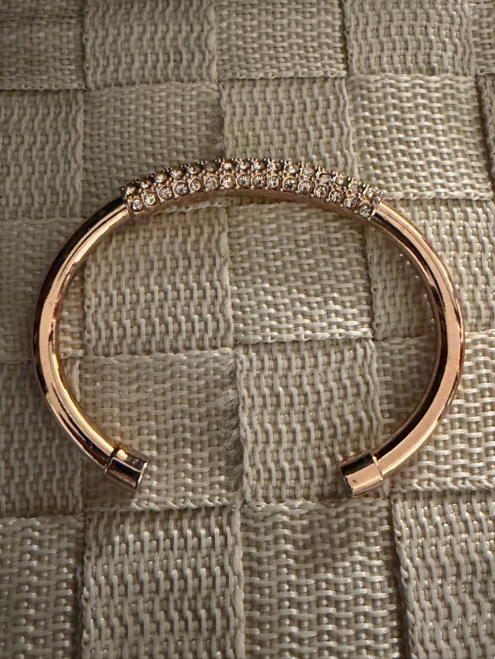 Rose Gold Crystal Pavé Cuff Bracelet - Women's Jewelry - Picture 2 of 2